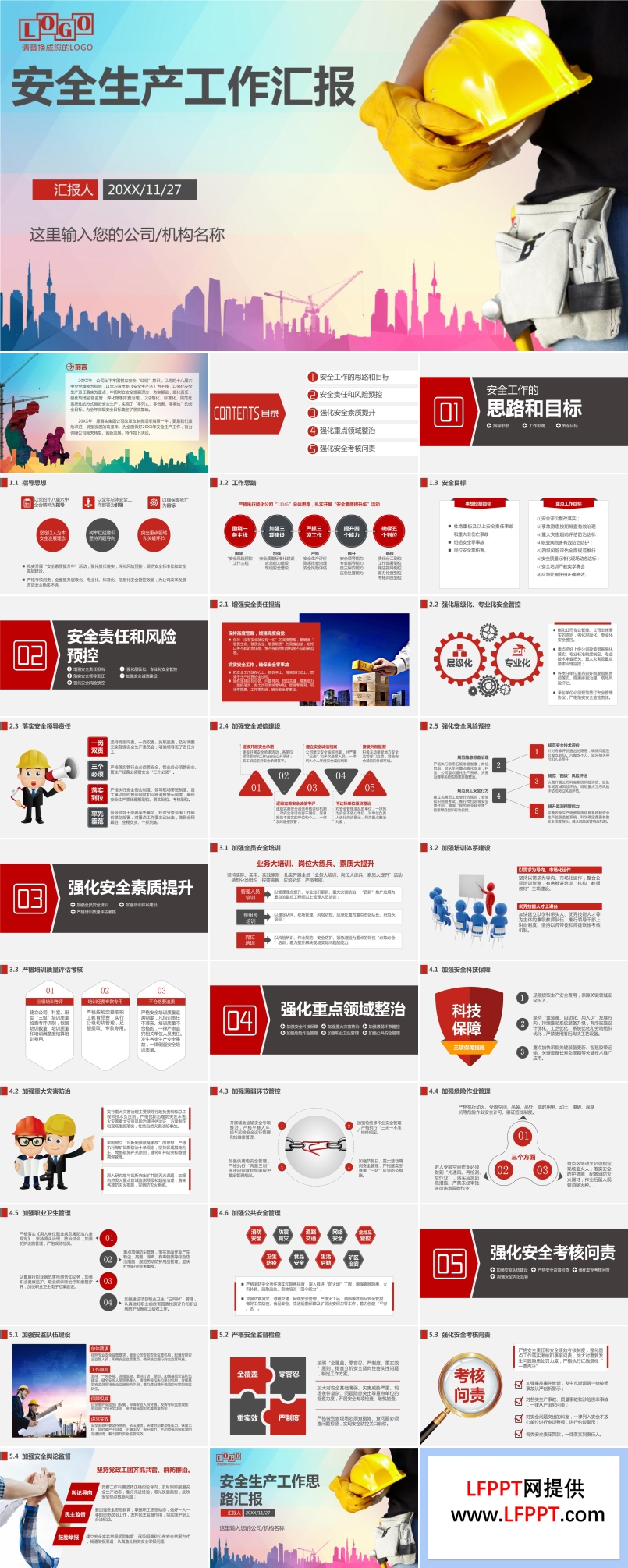 安全生产工作总结汇报PPT模板