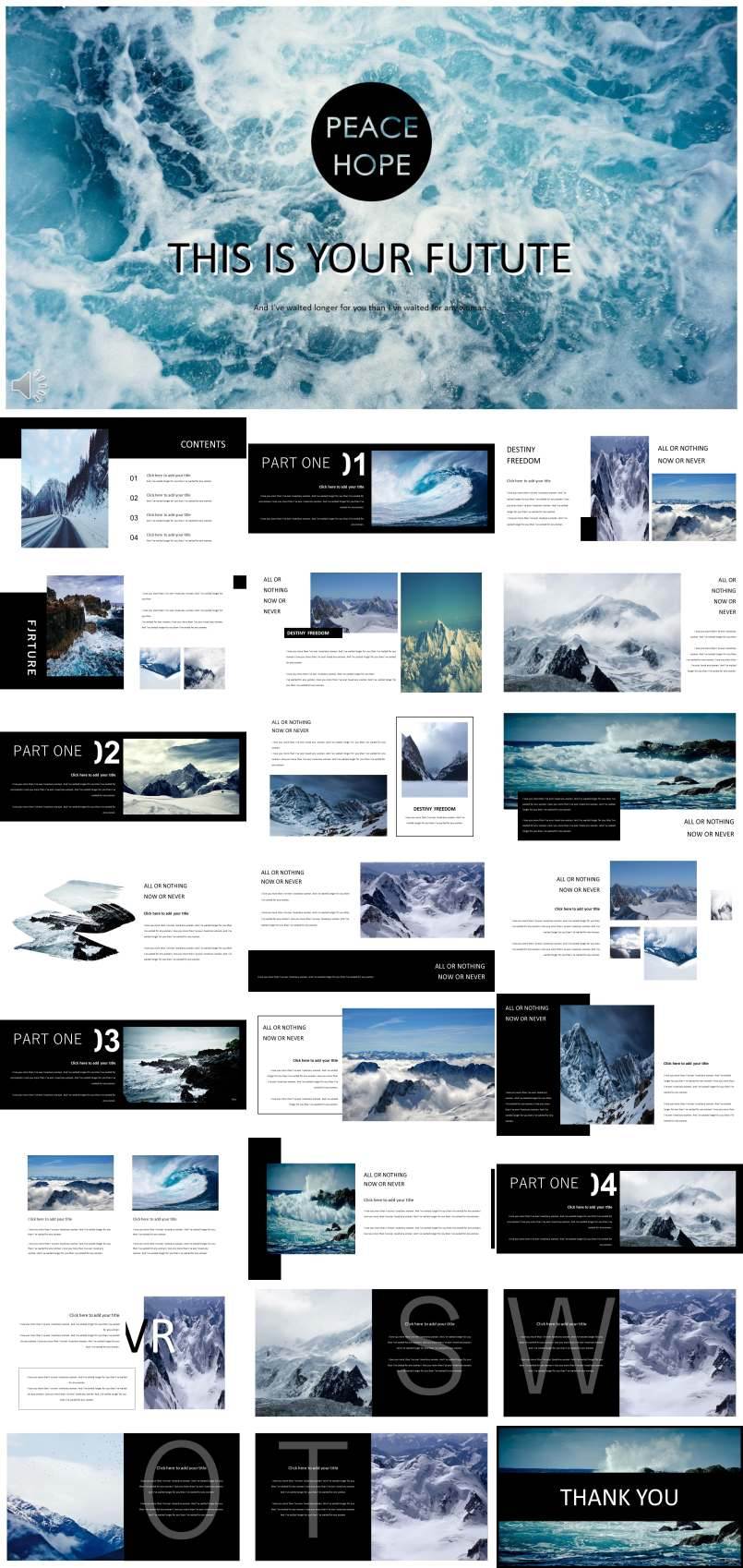 簡約歐美風格工作總結(jié)匯報PPT模板