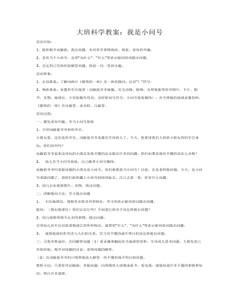 大班科学教案:我是小问号