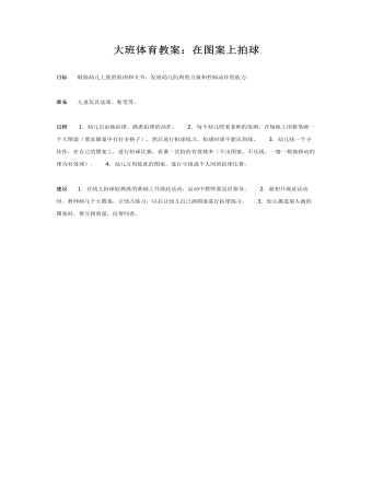 大班体育教案:在图案上拍球