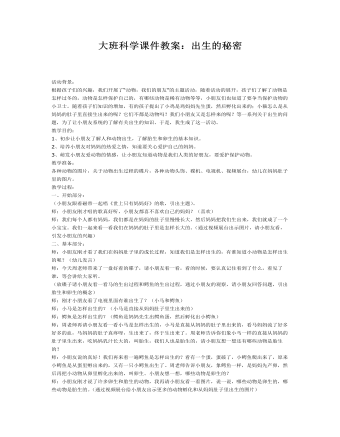 大班科学课件教案:出生的秘密
