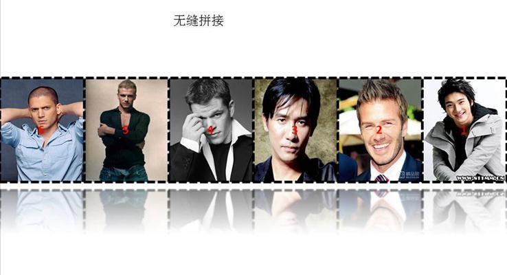 无缝相册图片动态展示效果ppt模板