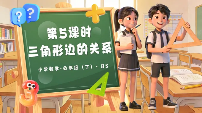 第二單元 第5課時(shí) 三角形邊的關(guān)系(教學(xué)課件)四年級(jí)數(shù)學(xué)下冊(cè)北師大PPT課件(教案+分層作業(yè)+學(xué)習(xí)任務(wù)單)