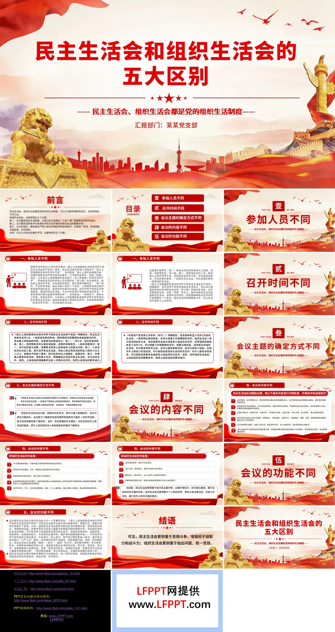 民主生活會(huì)和組織生活會(huì)的五大區(qū)別PPT黨務(wù)知識(shí)課件含講稿