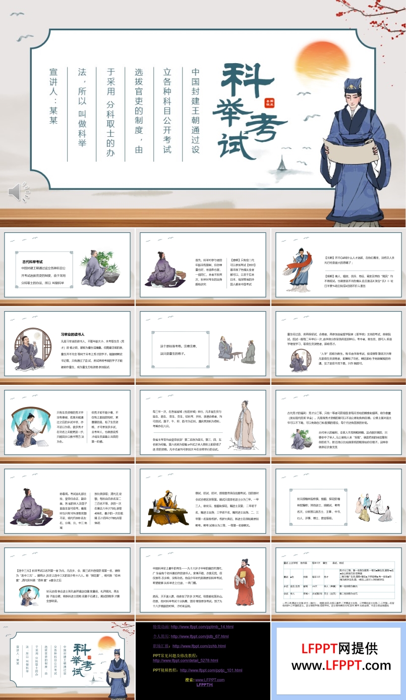 古代科举考试介绍PPT动态模板