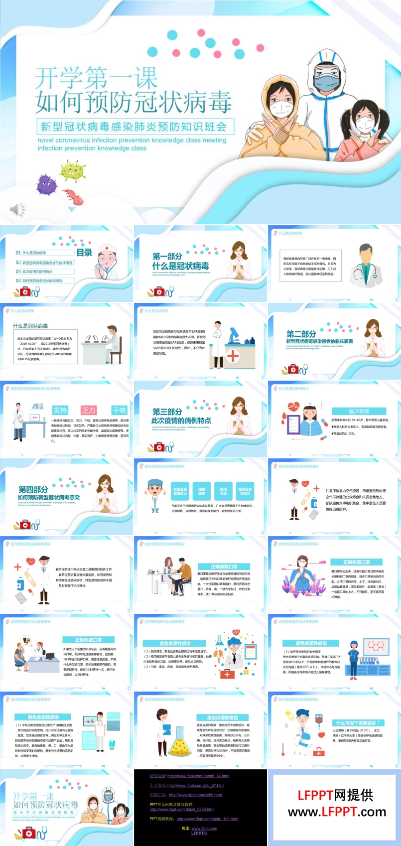 开学第一课如何预防冠状病毒小学篇PPT模板课件