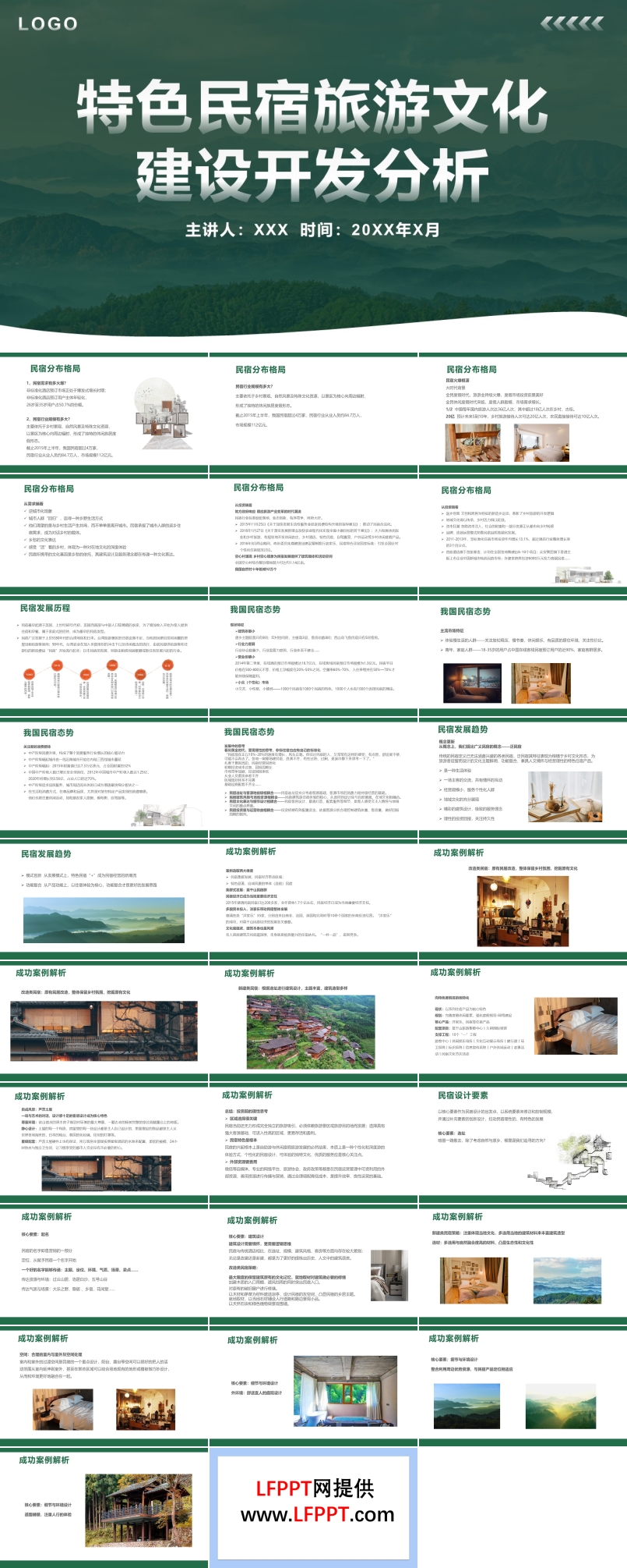 特色民宿旅游文化建设开发分析ppt动态模板