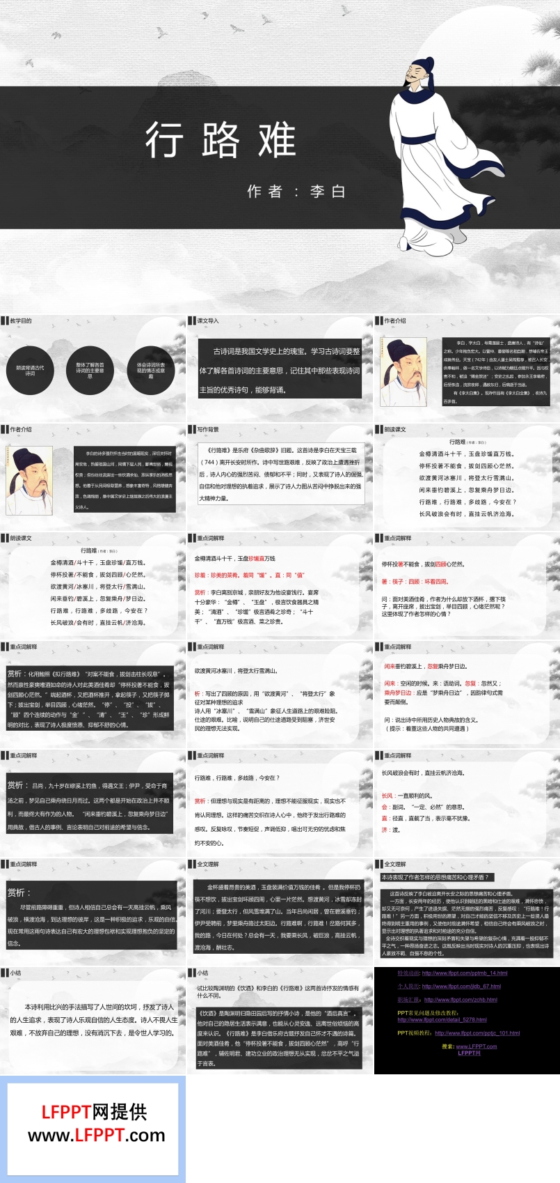 初中語文人教版八年級《行路難》教育教學課件PPT