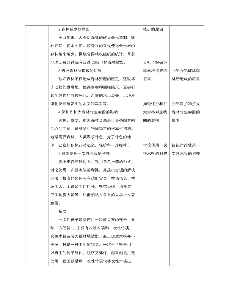 初中生物北師大版七年級(jí)下冊(cè)《第14章第1節(jié)人類(lèi)活動(dòng)對(duì)生物圈的影響》教案