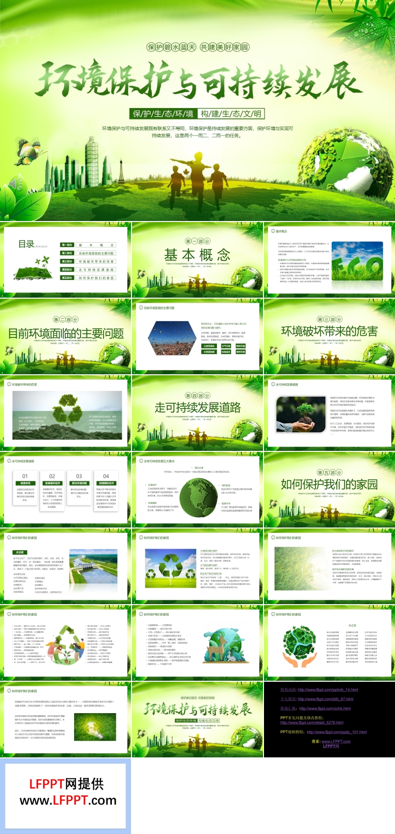 环境保护与可持续发展教育课件PPT模板