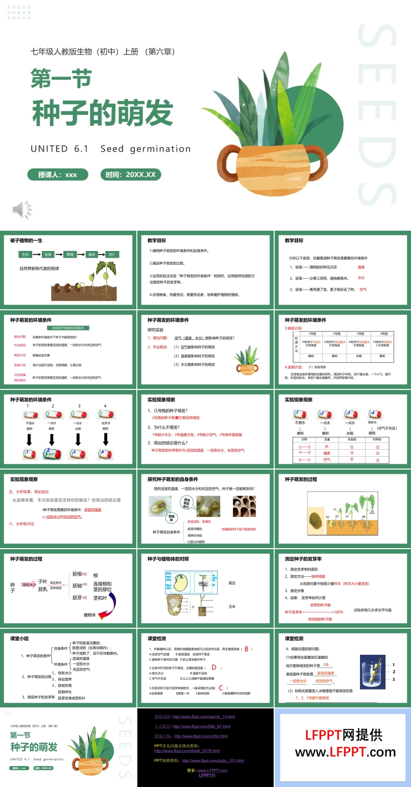 种子的萌发课件PPT模板部编版七年级生物上册