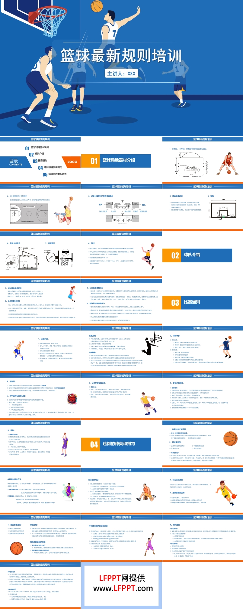 篮球最新规则培训课件PPT模板