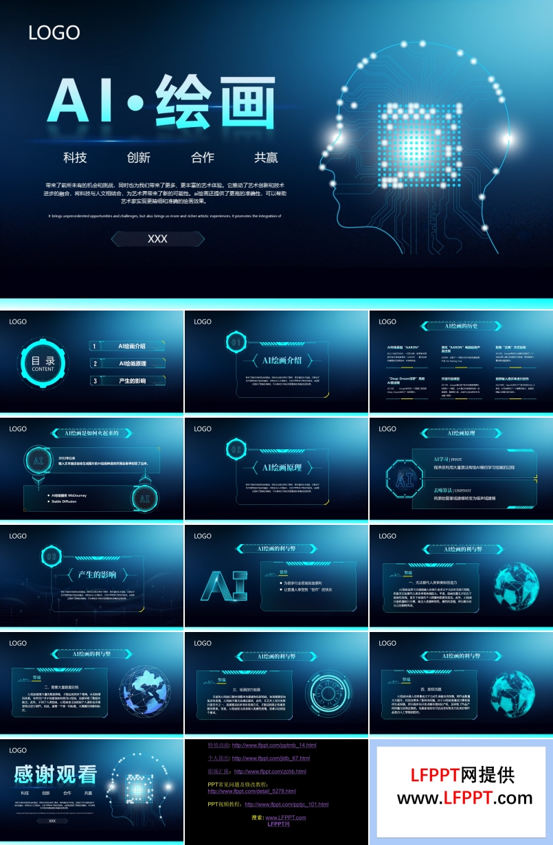 AI繪畫現(xiàn)象分析PPT動態(tài)模板