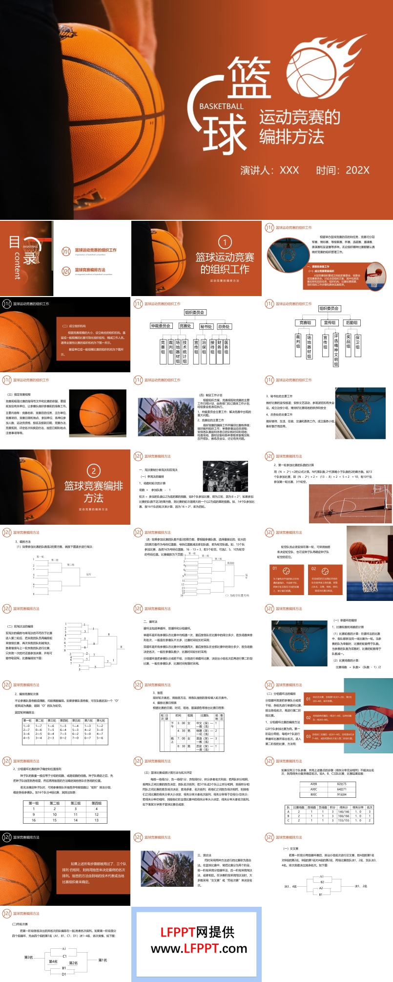 篮球运动竞赛的编排方法PPT课件模板
