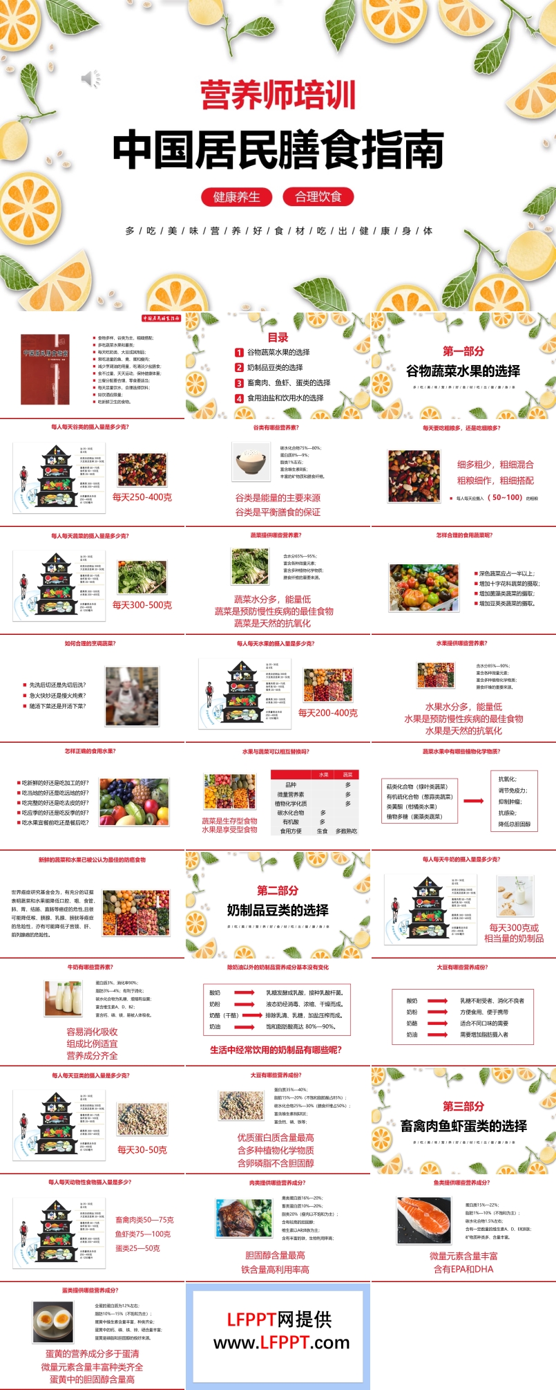 中国居民膳食指南营养师培训课件PPT模板