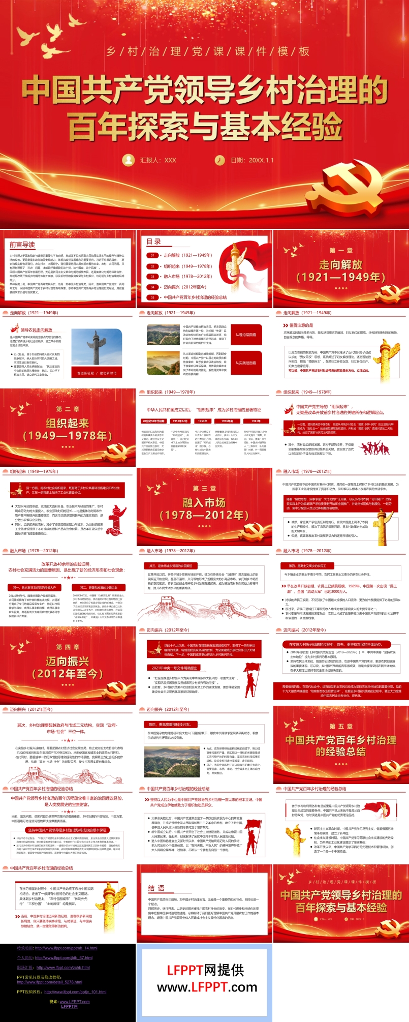 中国共产党百年乡村治理的基本经验党课课件PPT