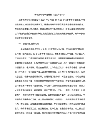 青年文明號事跡材料（近三年總結(jié)）(1)