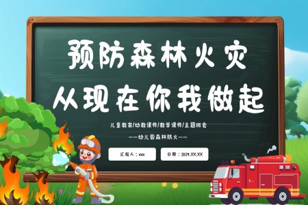 幼兒園森林防火消防安全主題班會ppt模板