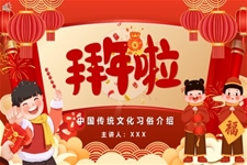 中国传统文化习俗介绍拜年文化介绍PPT课件