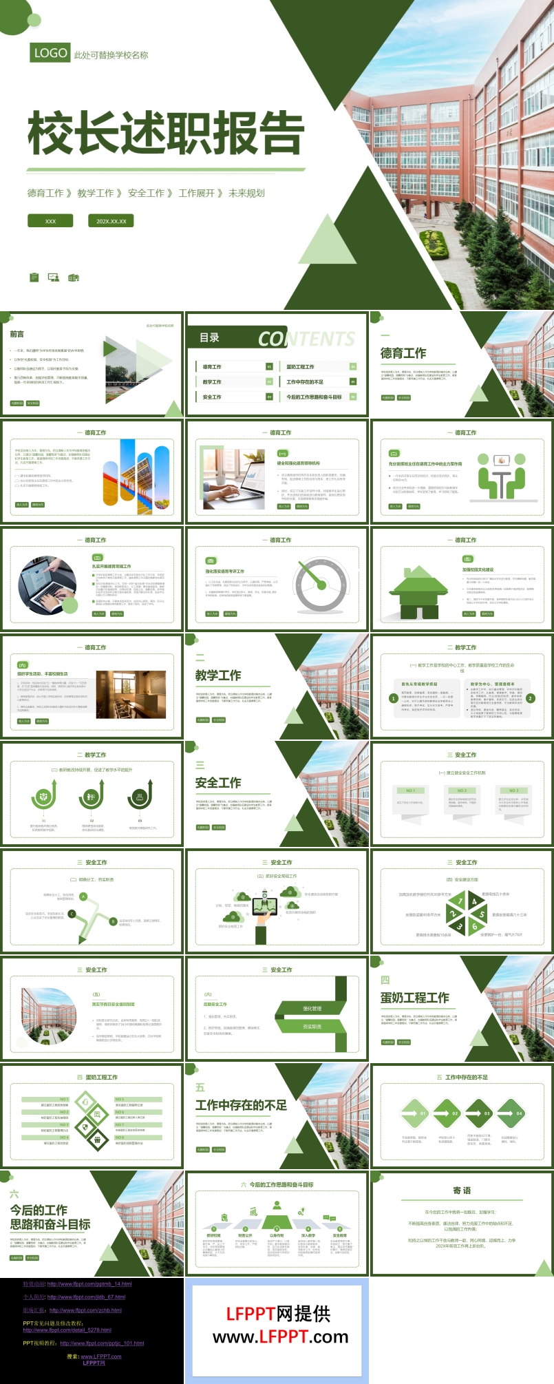 校長崗位述職報告PPT工作總結(jié)匯報