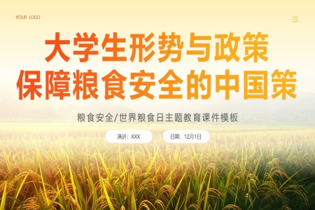 大学生形势与政策保障粮食安全的中国策党建课件PPT
