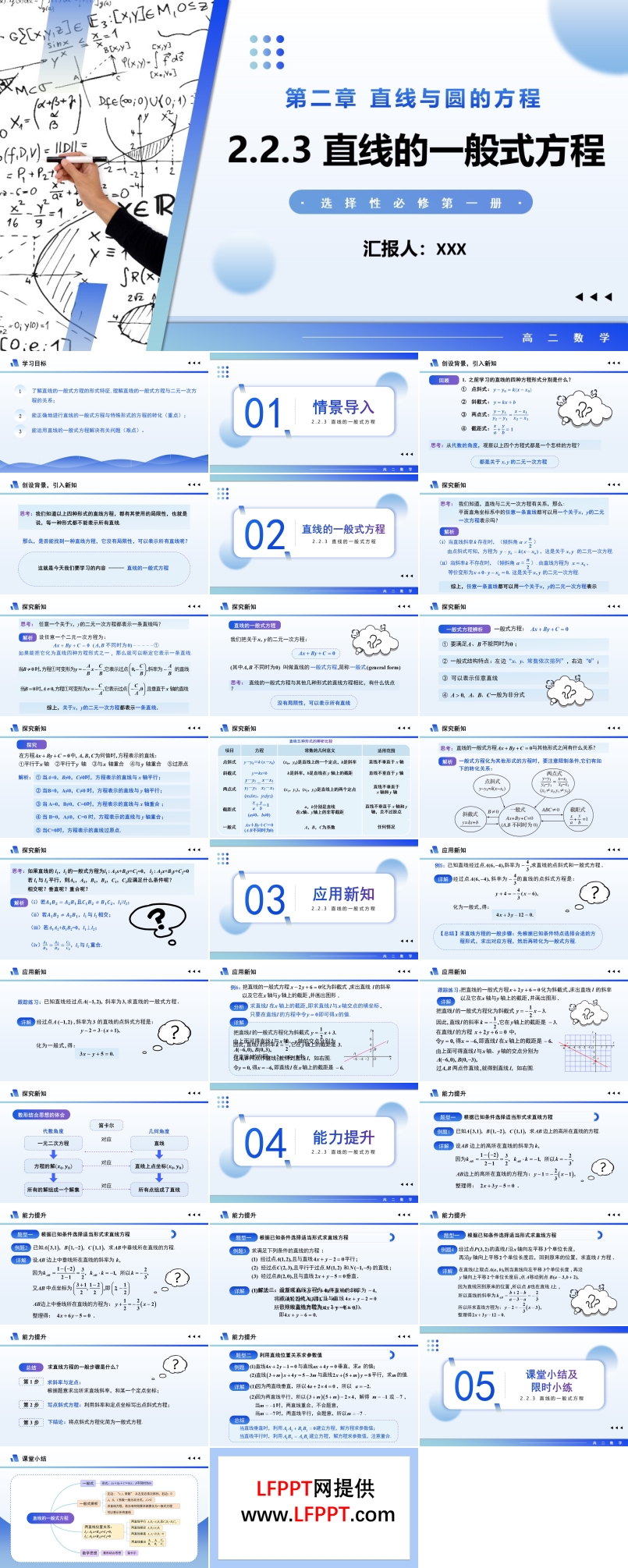 2.2.3 直線的一般式方程高二數(shù)學(xué)選擇性必修第一冊(cè)PPT課件含教案