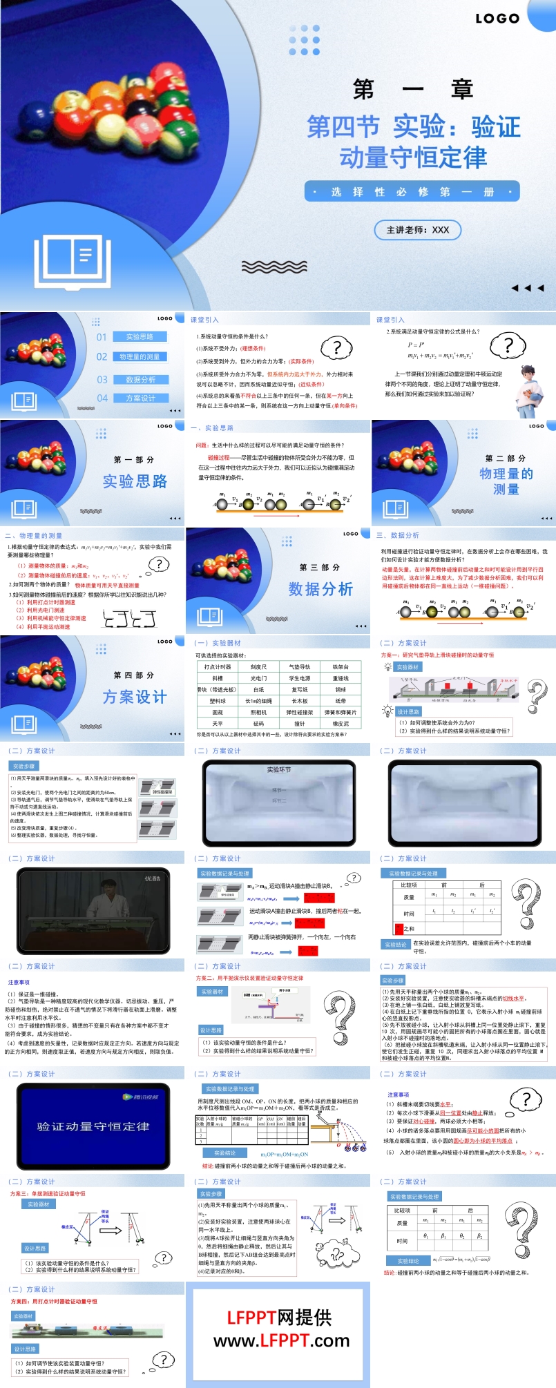 1.4 實(shí)驗(yàn)：驗(yàn)證動(dòng)量守恒定律高二物理人教選擇性必修第一冊(cè)PPT課件含教案