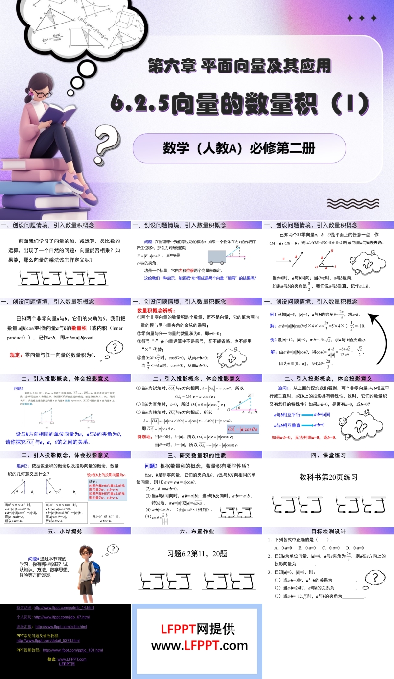 6.2.5向量的數(shù)量積（1）人教數(shù)學(xué)必修二PPT課件含教案