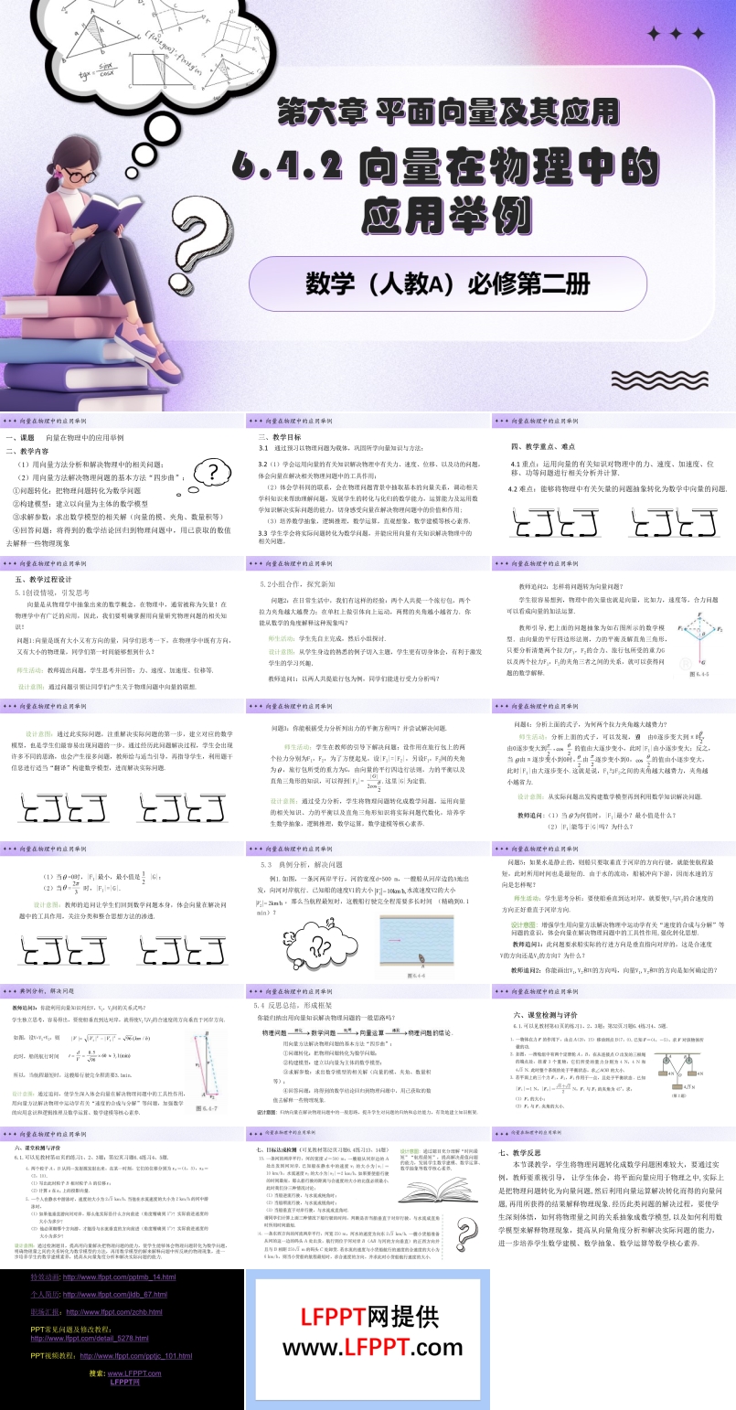 6.4.2向量在物理中的應用舉例人教數(shù)學必修二PPT課件含教案