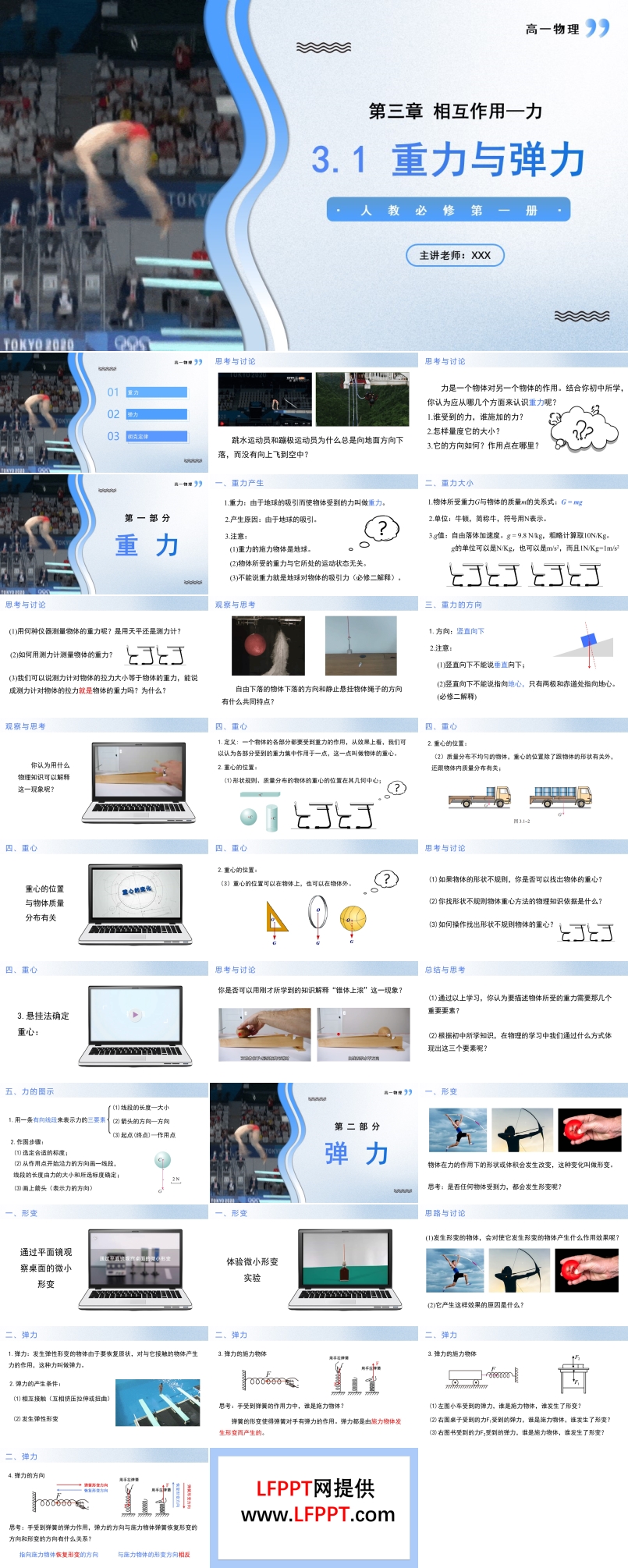 3.1重力與彈力高一物理人教選擇性必修第一冊PPT課件含教案