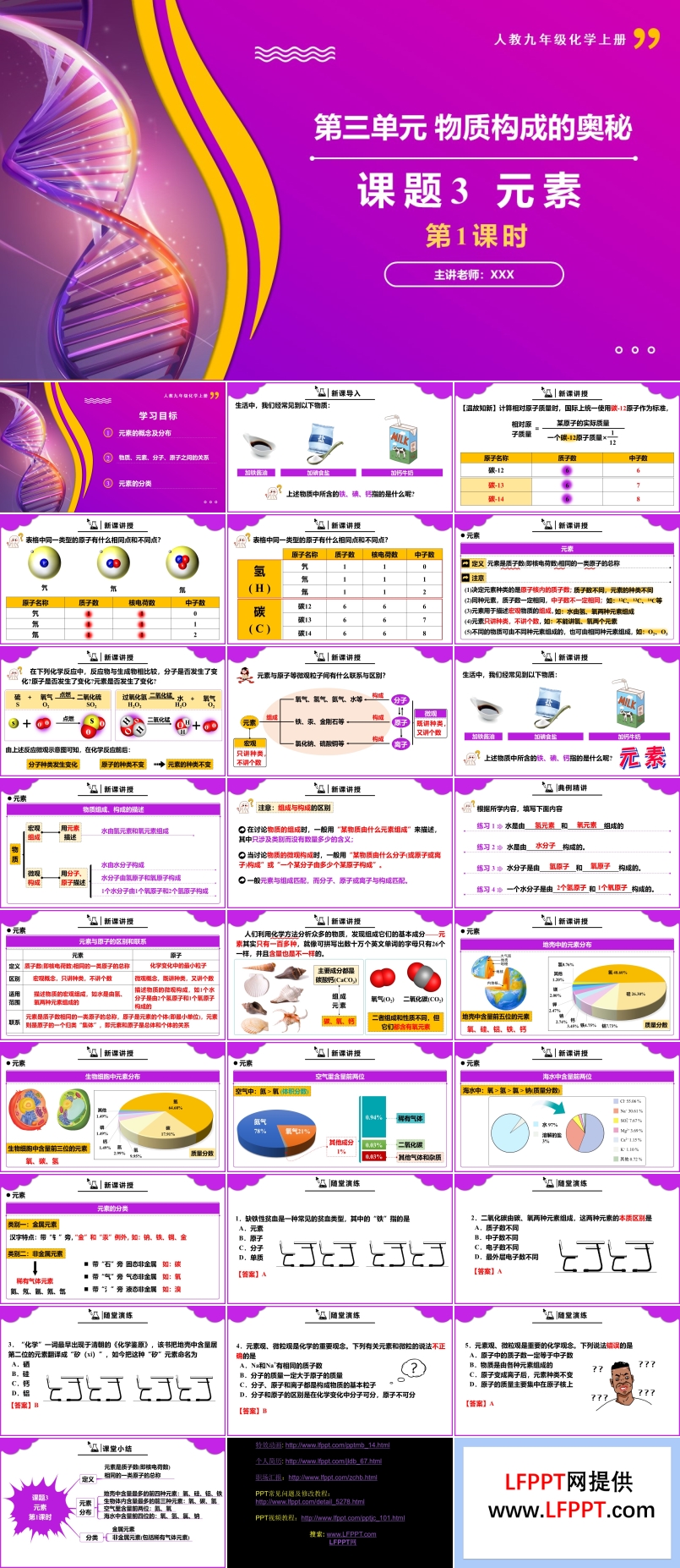 課題3元素第1課時(shí)人教九年級(jí)化學(xué)上冊(cè)PPT課件含教案