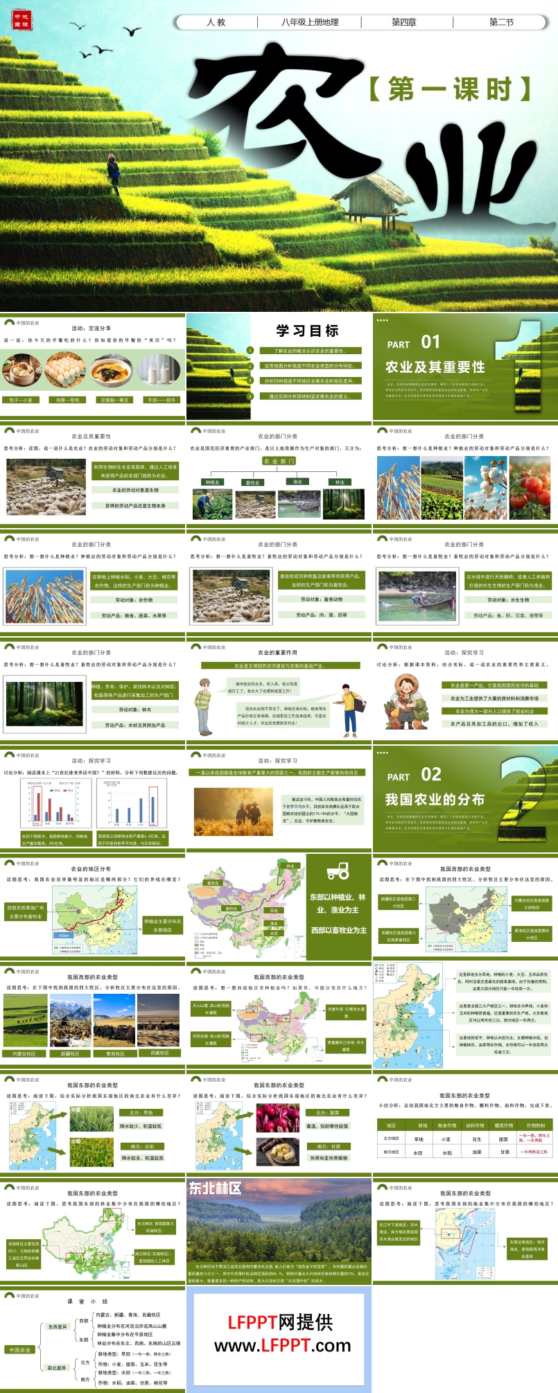 4.2農(nóng)業(yè)第1課時八年級地理上冊人教PPT課件含教案