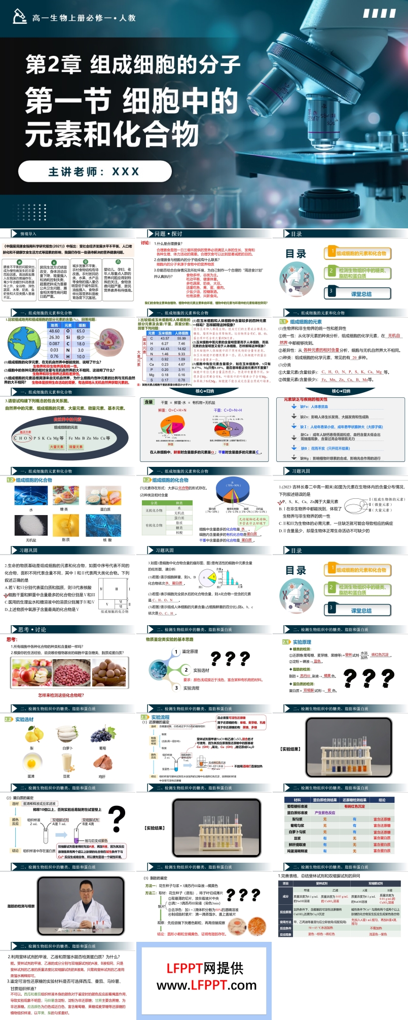 2.1細(xì)胞中的元素和化合物高一人教生物上冊(cè)必修一PPT課件含教案