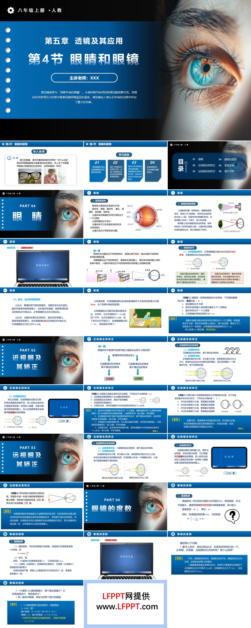 5.4眼睛和眼鏡人教八年級(jí)物理上冊(cè)PPT課件含教案