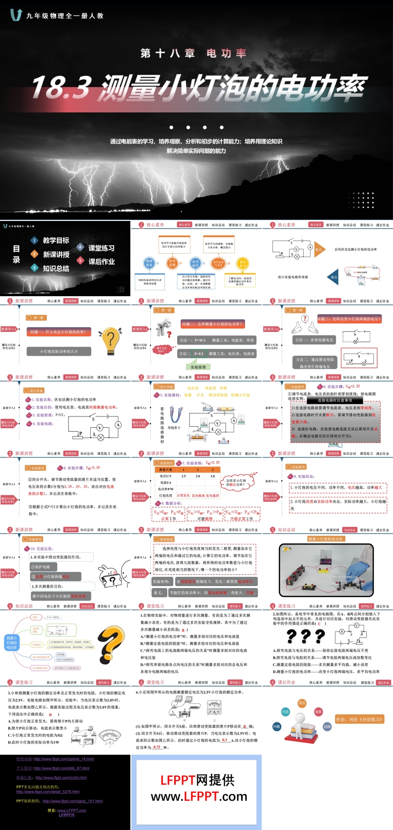 18.3測量小燈泡的電功率人教九年級物理全一冊PPT課件含教案