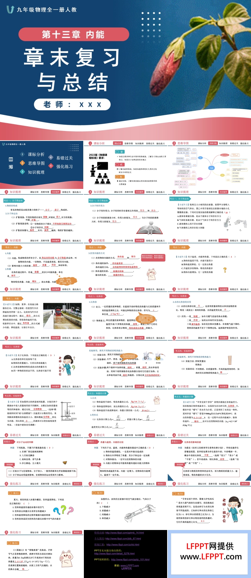 第十三章內(nèi)能單元復(fù)習(xí)課件人教九年級(jí)物理全一冊(cè)PPT課件含教案