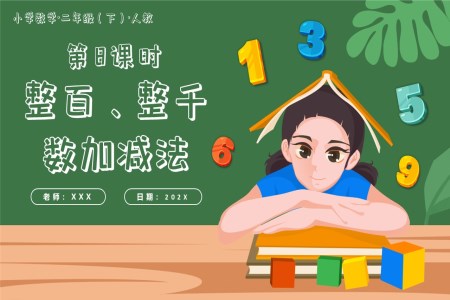 第七單元第08課時(shí)整百、整千數(shù)加減法二年級數(shù)學(xué)下冊人教PPT課件含教案