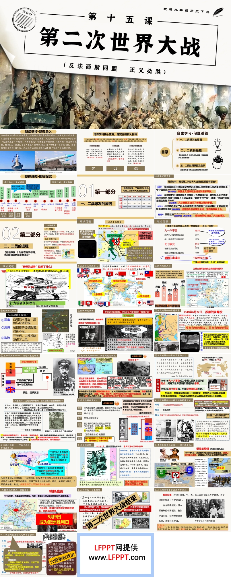 第15課第二次世界大戰(zhàn)部編九年級歷史下冊PPT課件含教案