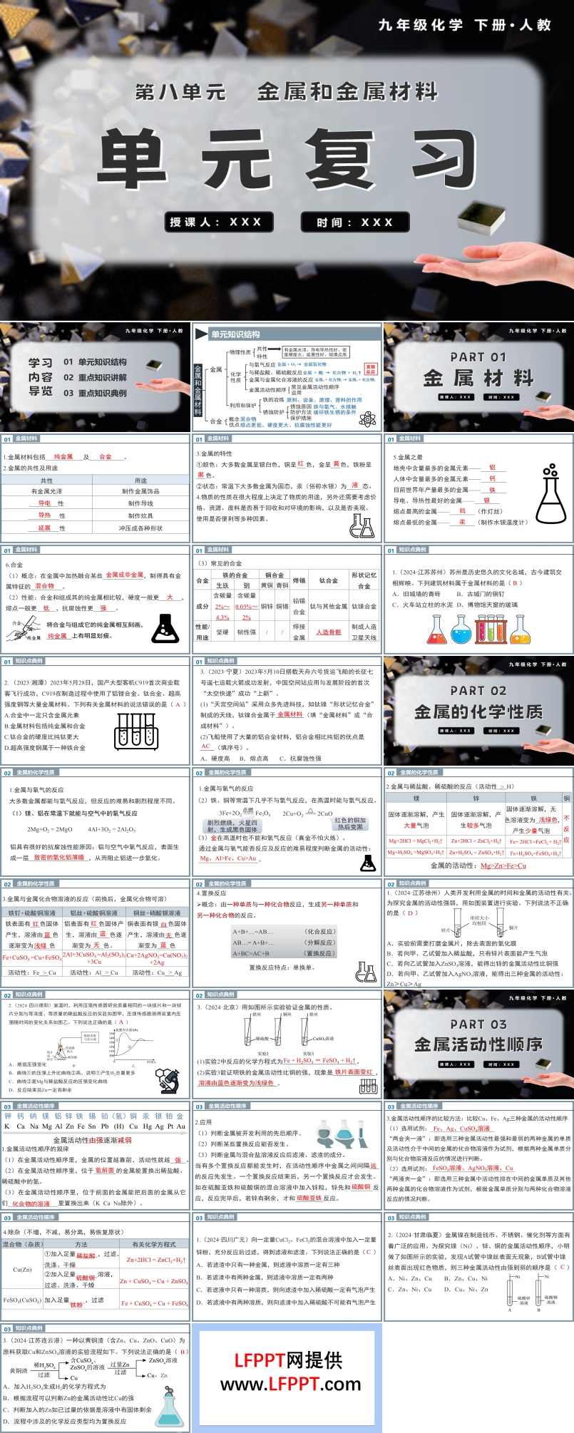 第八單元金屬和金屬材料單元復(fù)習(xí)課件九年級(jí)化學(xué)下冊(cè)人教PPT課件含教案