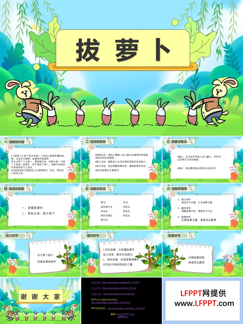 幼兒園故事課件《拔蘿卜》說課ppt課件含講稿