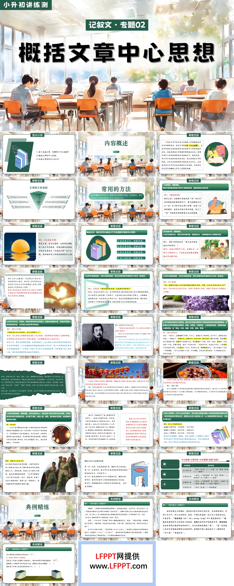 概括文章中心思想2025年小升初語文復(fù)習(xí)講練測統(tǒng)編PPT課件含教案