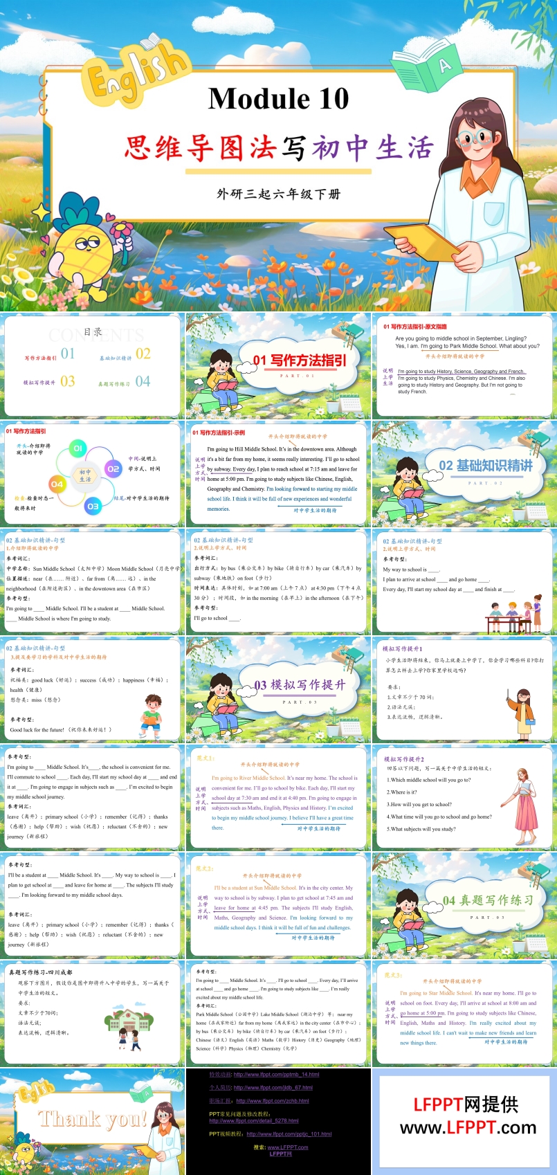 Module10 思維導(dǎo)圖法寫初中生活外研六年級(jí)英語(yǔ)下冊(cè)PPT課件含教案