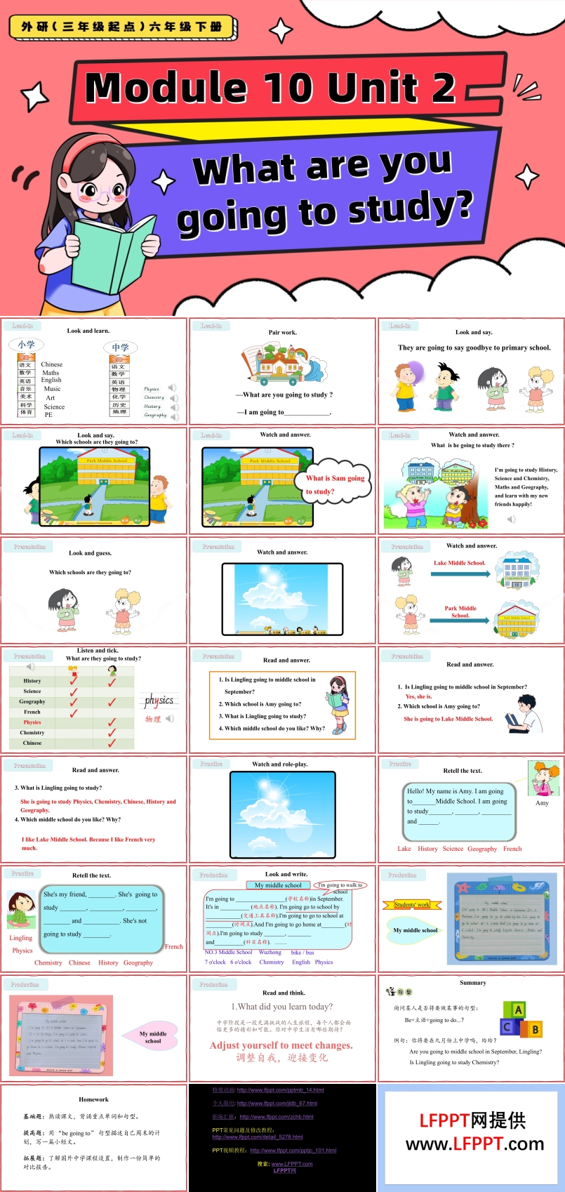 Module10 Unit2 What are you going to study？外研三年級起點(diǎn)六年級下冊PPT課件含教案