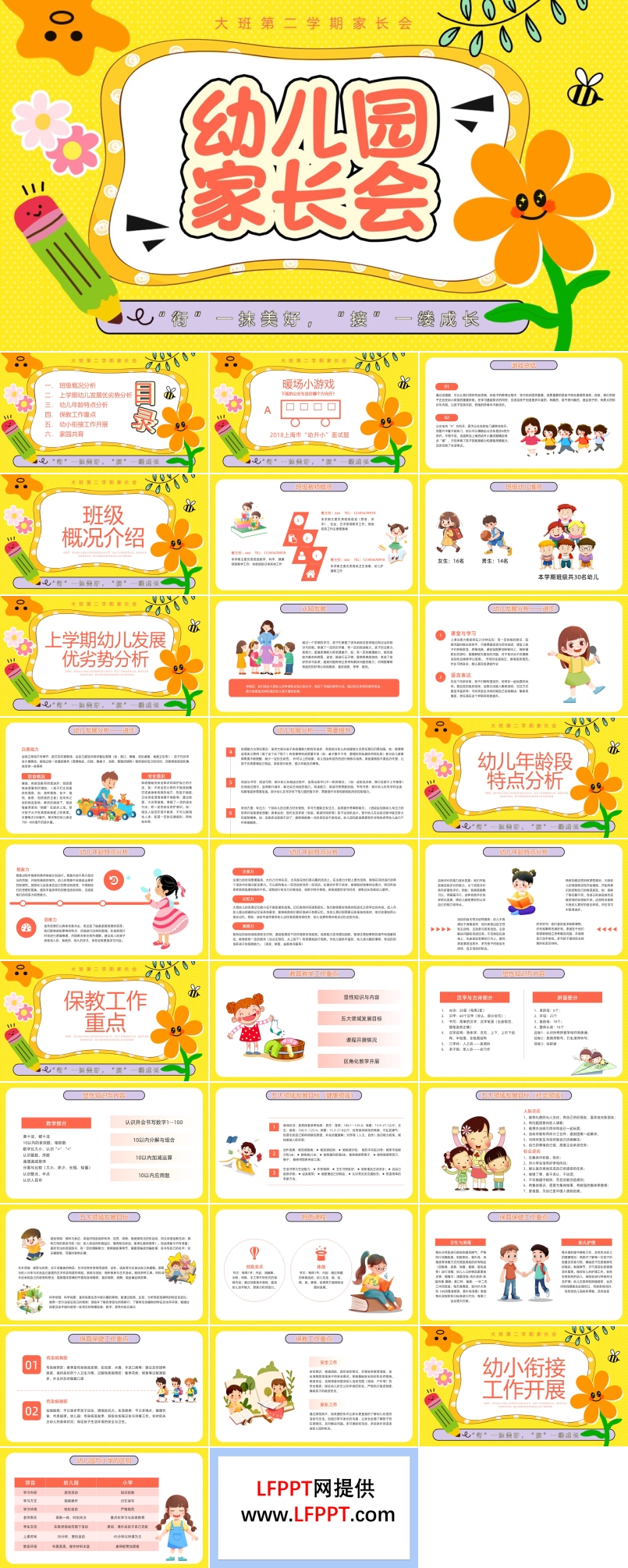 幼兒園大班期末家長(zhǎng)會(huì)PPT含講稿
