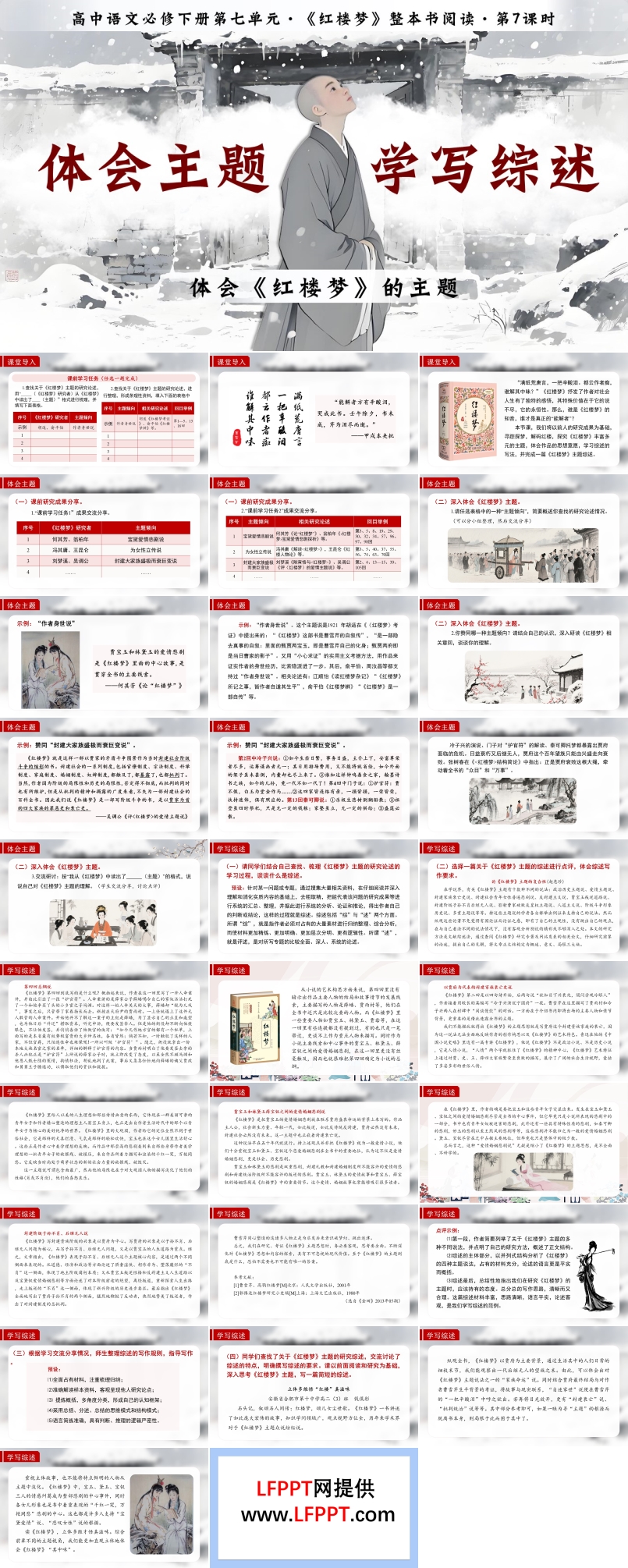 《紅樓夢(mèng)》第7課時(shí)：體會(huì)主題  學(xué)寫綜述高一語文統(tǒng)編必修下冊(cè)PPT課件含教案