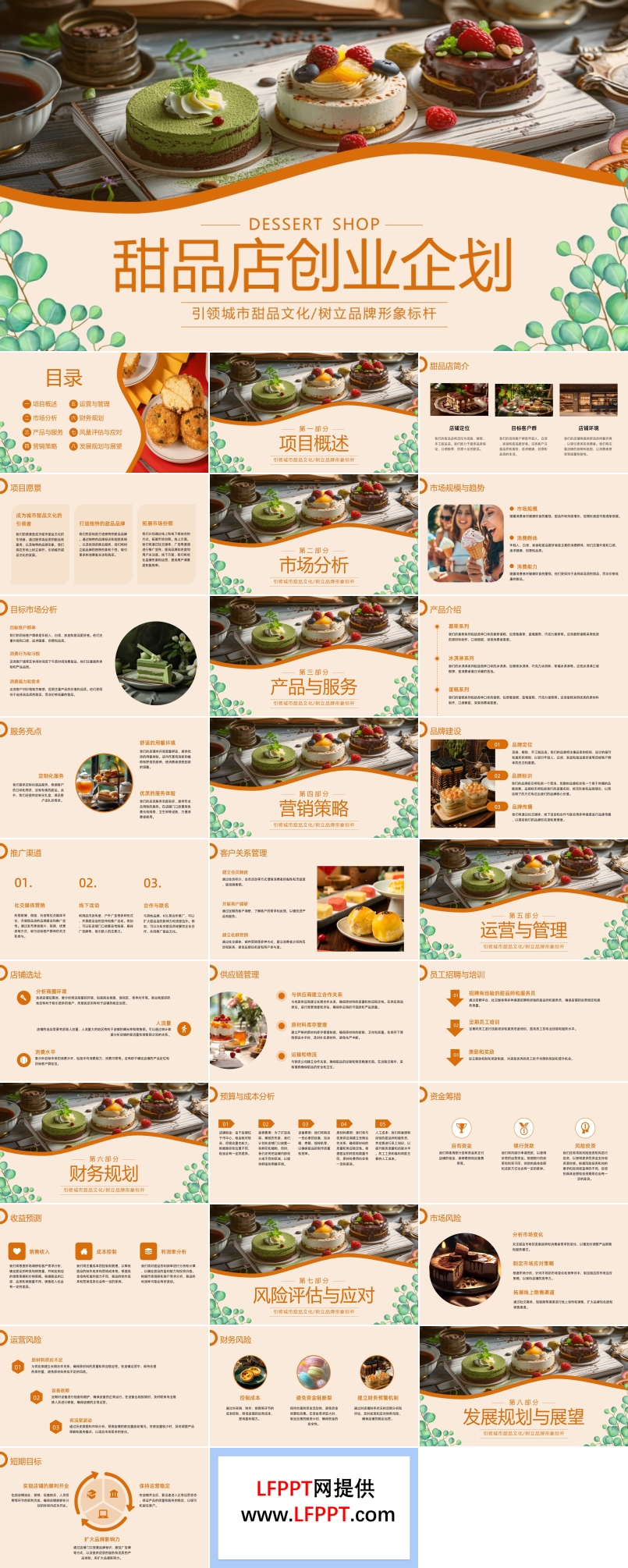甜品店创业计划动态PPT含讲稿