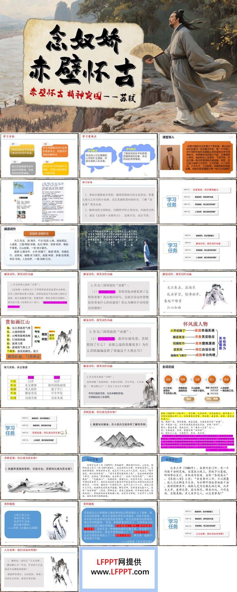《念奴娇·赤壁怀古》高一语文同步备课系列统编必修上册PPT课件含教案