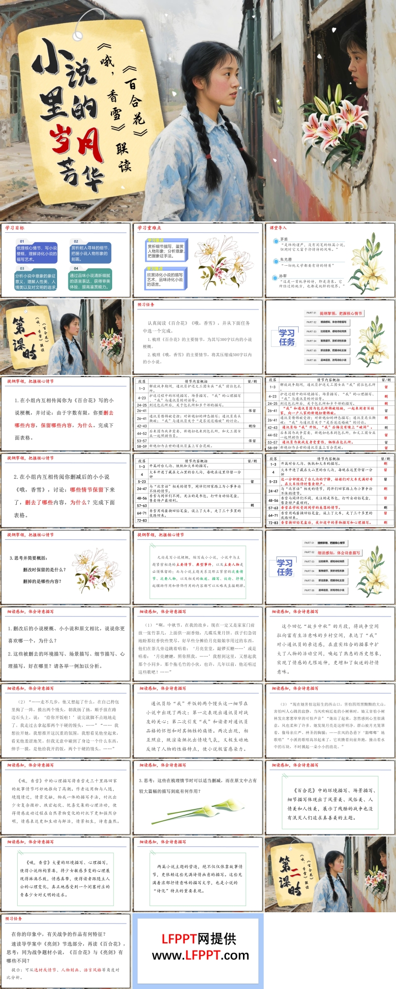 《百合花》《哦，香雪》群文联读高一语文同步备课系列统编必修上册PPT课件含教案