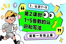 1～5各數(shù)的認識和寫法一年級數(shù)學(xué)上冊冀教新教材PPT課件含教案