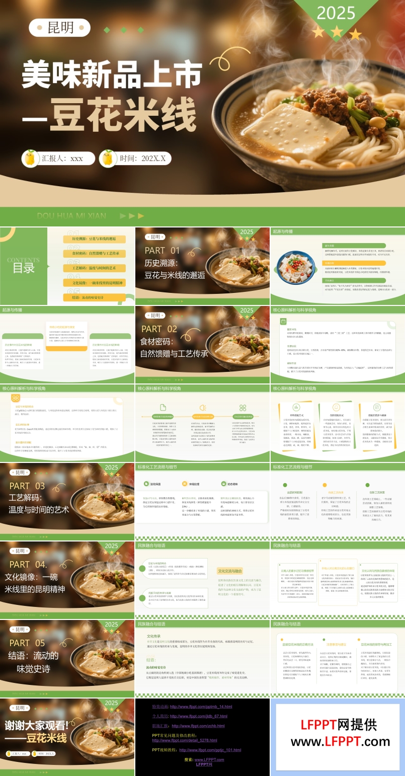 豆花米线新品上市美食介绍动图PPT含讲稿